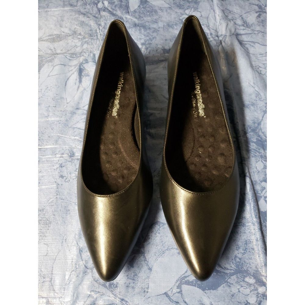 Walking Cradles Reece Black WOMEN FLAT  Leather 10.5‎ N made in Brazil